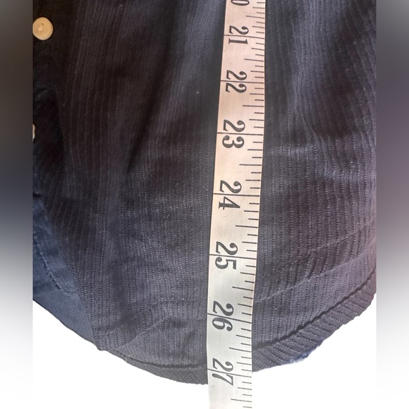 Quince Navy Blue Pintuck Button-Up Blouse - Picture 8 of 8